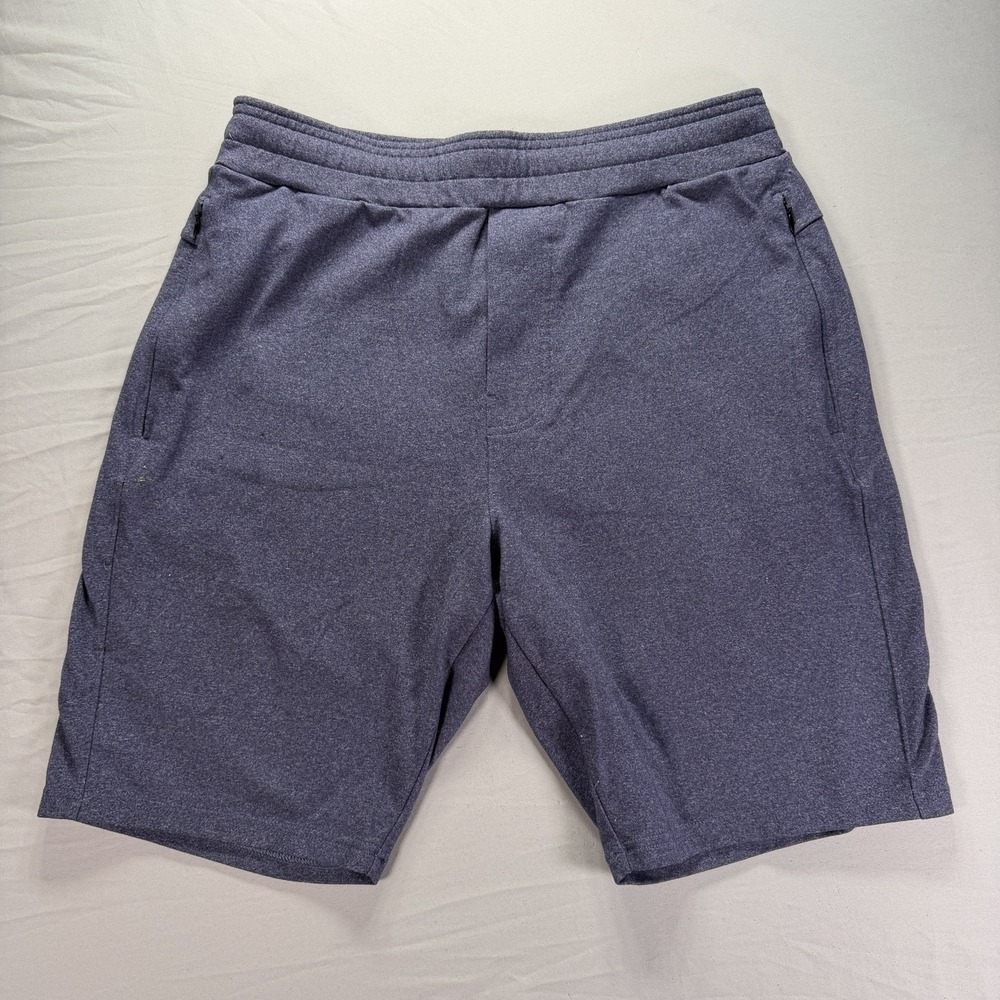 Public Rec Sweat Shorts Mens 32 Blue Performance Stretch Zipper Pockets Athletic